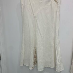 - Emma james long linen skirt color cream size 10